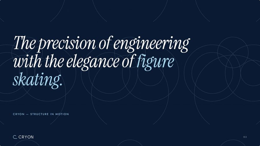 Slide di citazione in Instrument Serif su pattern.